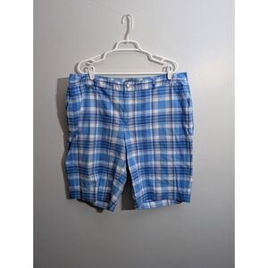 Lauren Ralph Lauren Active Shorts Womens Size‎ 18 Blue Plaid Bermuda Stretch
